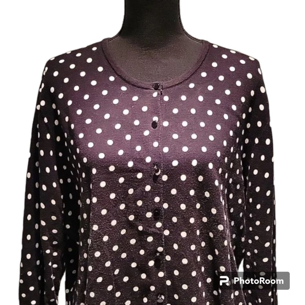 Nue Options Polka-dot Cardigan, 2X - Picture 3 of 10